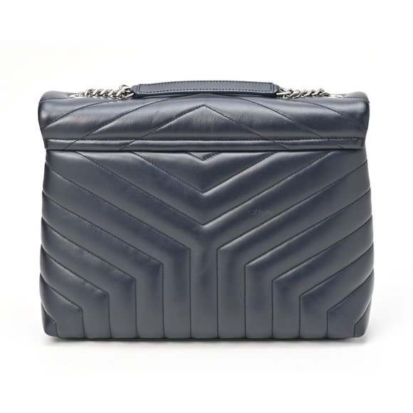 Saint Laurent Lulu Medium Chain Shoulder Bag Quilted Blue - Picture 4 of 10